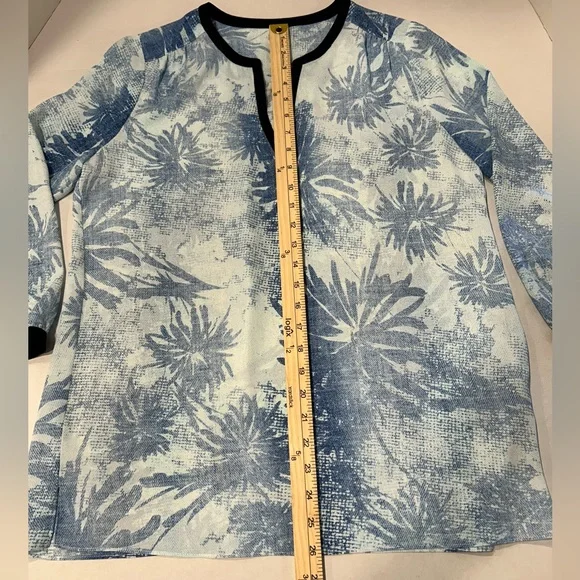 NYDJ Women's Blue Floral Printed Tunic‎ Top S - Picture 3 of 10